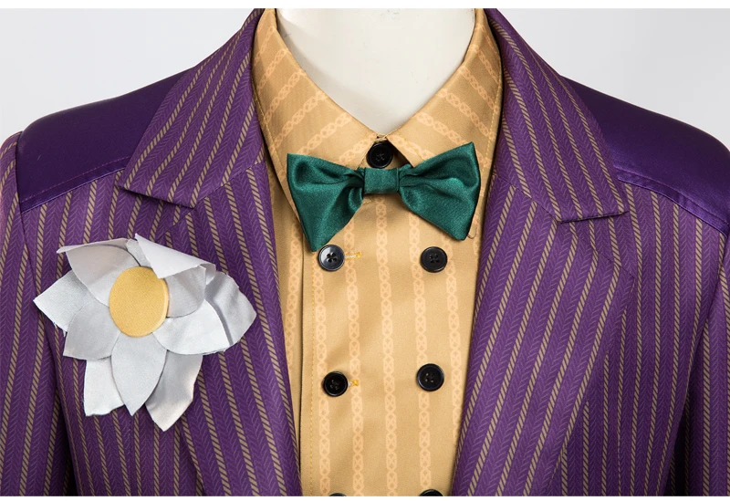 Игра Аркхэм рыцарь Джокер Косплей наряд Хэллоуин искусственный фиолетовый