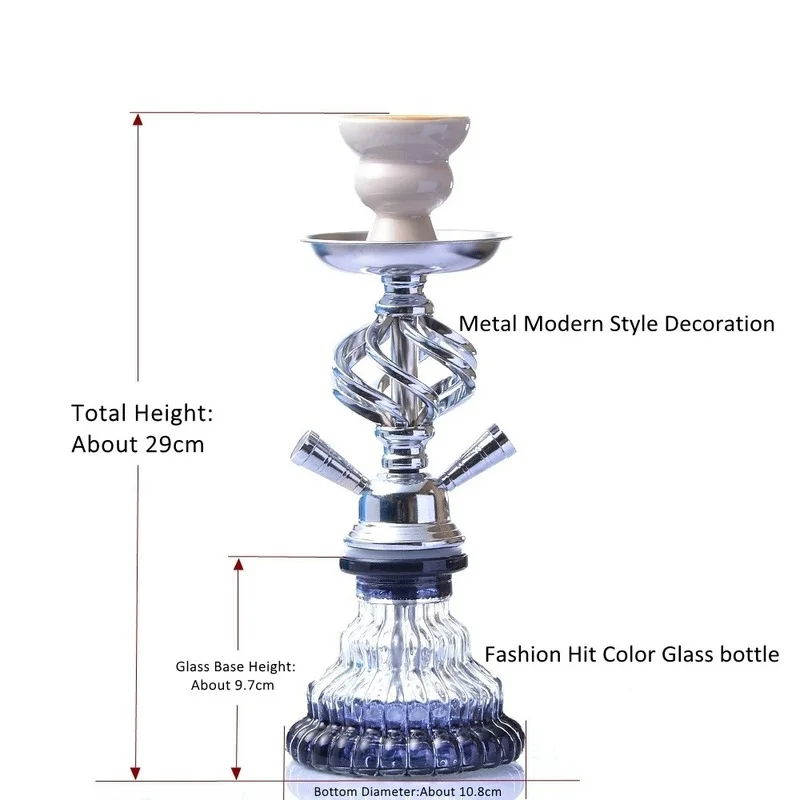

Glass Hookah Shisha Pipe Double Hoses Smoking Utensils Hookah Removable Tongs Pipe Nargile Chicha Narguile Smoking Accessories