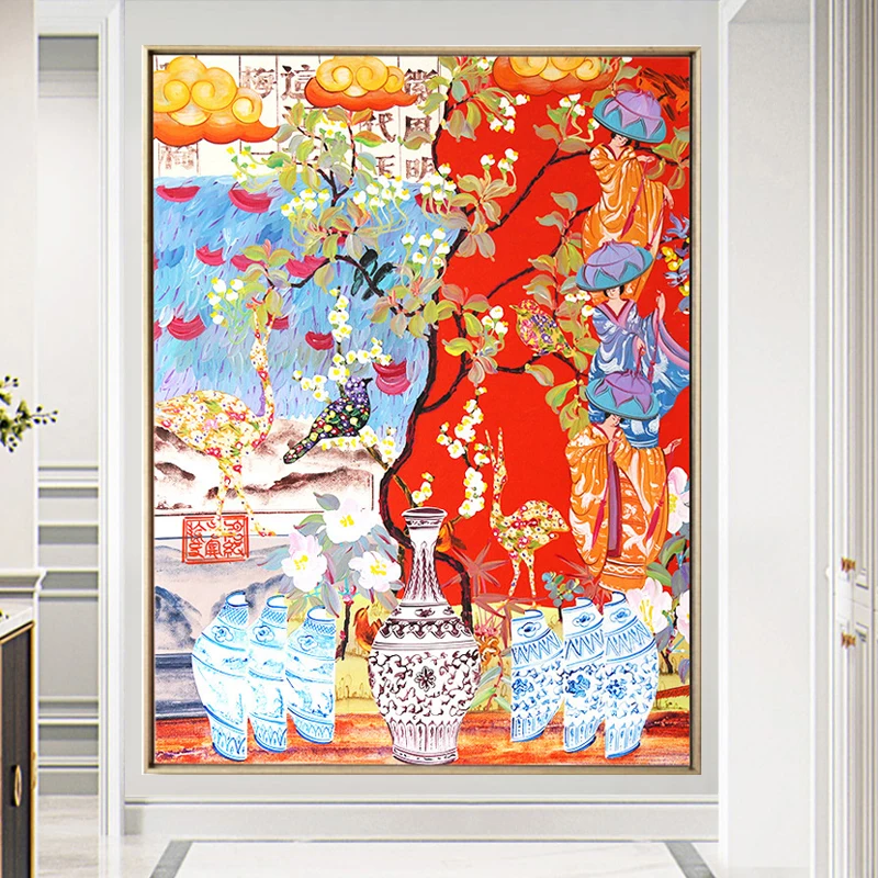 

100% ручная роспись абстрактный цветок искусство Масляная живопись на холсте настенное искусство без рамки картина украшение для живой комн...