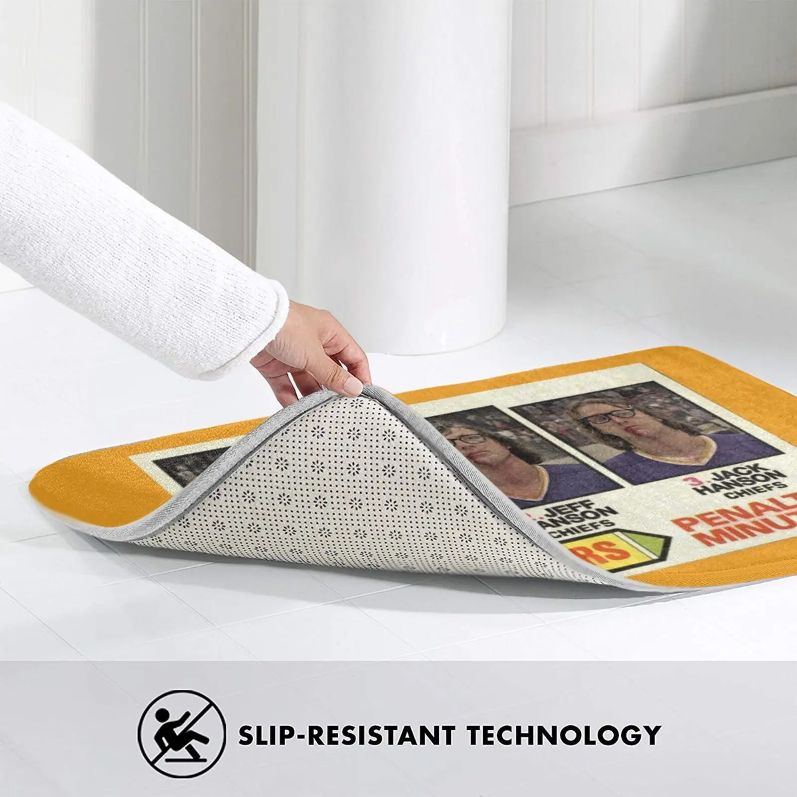 

Hanson Brothers - Hockey Card! Carpet Mat Rug Cushion Soft Non - Slip Hockey Chiefs Fictional Hockey Team Hockey Team Movie