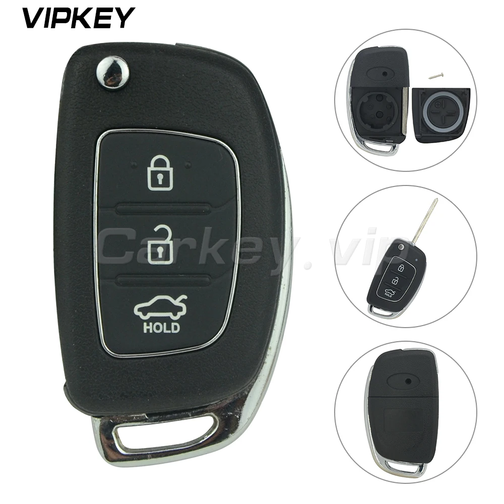 

Remotekey 5pcs Remote Case Shell 3 Button TOY49 For Hyundai I20 I30 Elantra Genesis Replacement Flip Folding Car Key