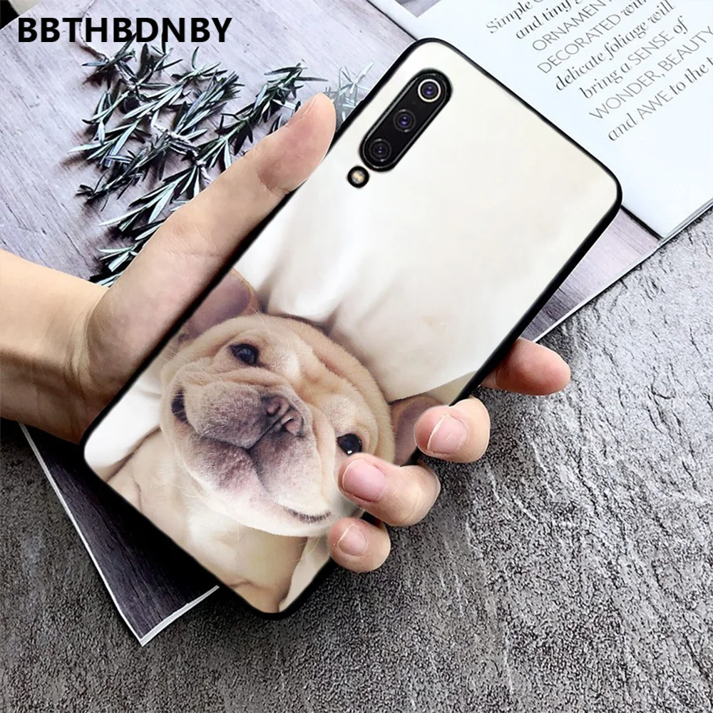 Французский бульдог черный мягкий чехол для телефона из ТПУ бампер Xiaomi Redmi 4x5 plus 6A