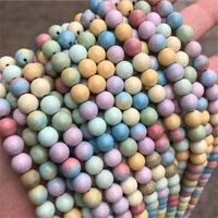 factory new product 6810mm rainbow stone beads negative ion oxide stone bracelet string diy accessories loose beads wholesale