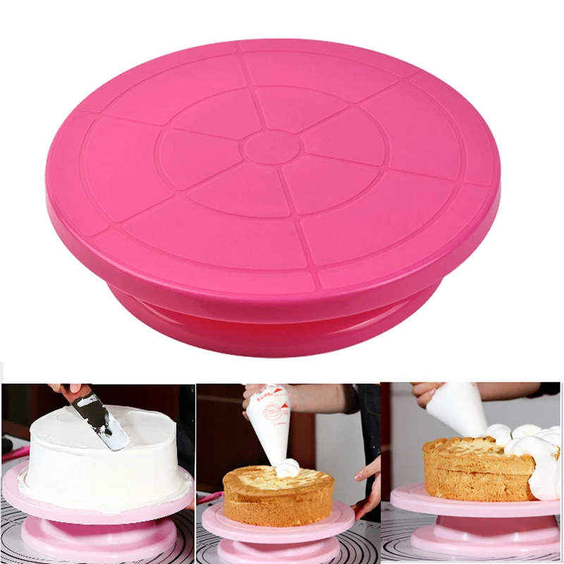 Подставка для выпечки сделай сам Розовая Круглая вращающаяся настольная форма