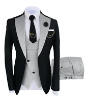 formal business fashion 3 pieces mens suit slim fit tuxedos jacket wedding groom tuxedosblazervestpants