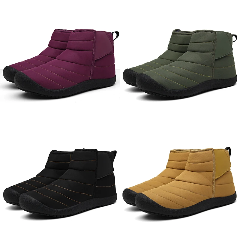 Новинка модная мужская зимняя обувь однотонные зимние ботинки теплые