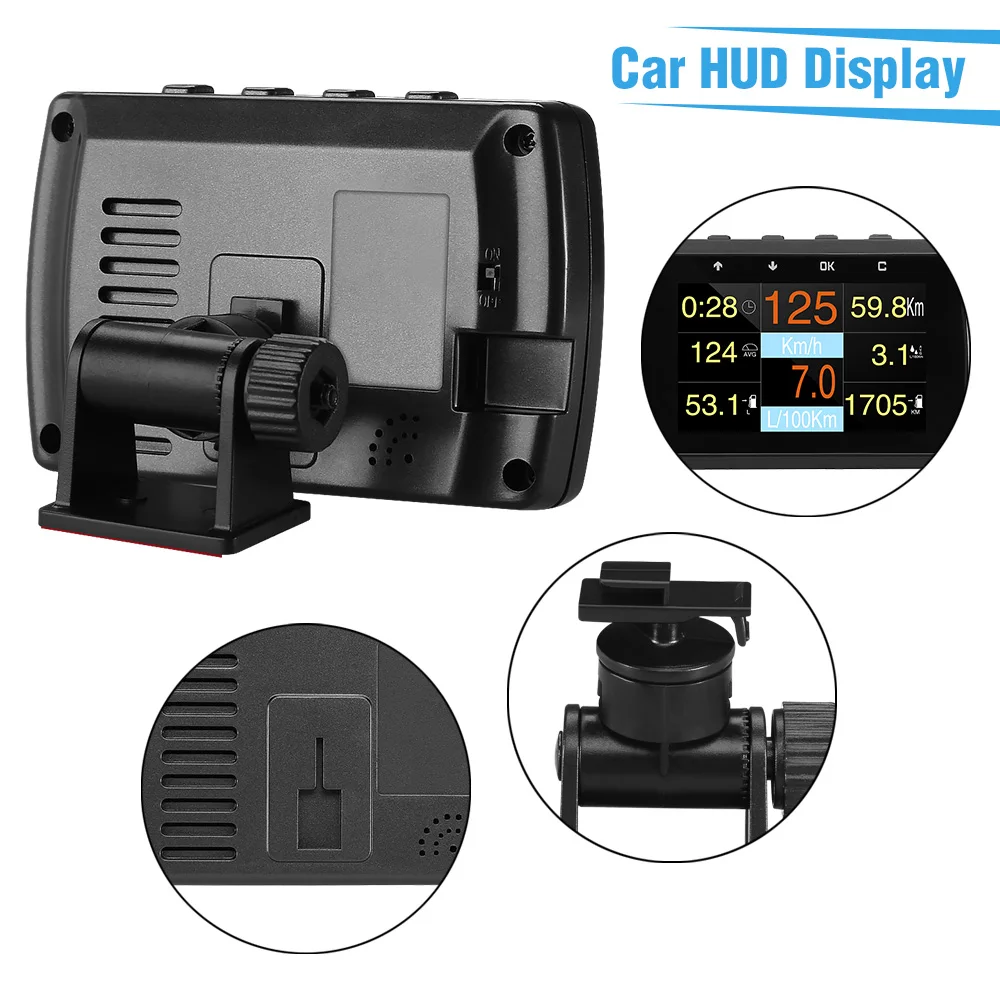 HUD Дисплей A501C OBD2 бортовой компьютер для автомобиля расход топлива измеритель температуры Спидометр OBD 2 HUD Дисплей