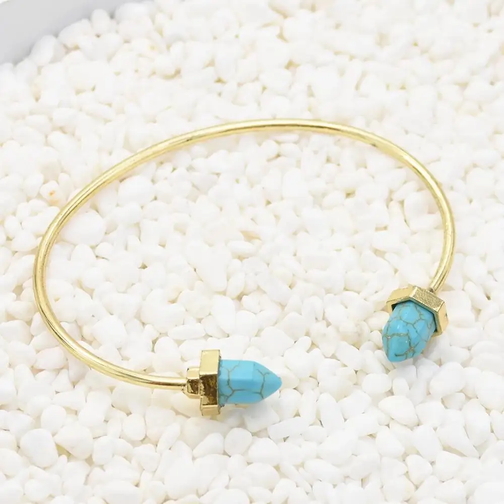 

2020 Fashion Simple Color Metal Acrylic Stone Open Cuff Bangles Gold Bangles Punk for Women Men Best Gift Jewelry