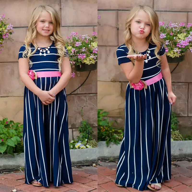 2019 новое модное платье макси для мамы и дочки пляжное повседневное длинное в