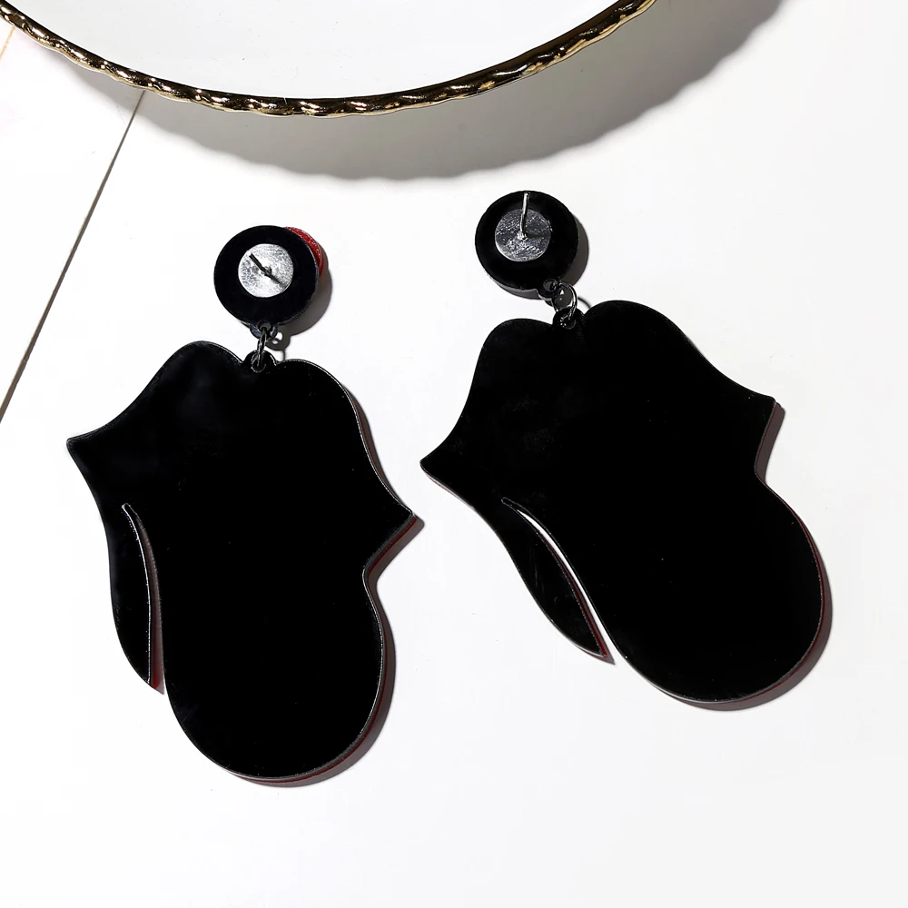 YAOLOGE Creative Cartoon Red Tongue Acrylic Long Drop Earrings for Women Couple Fashion Funny Party Jewelry Halloween Gifts | Украшения и