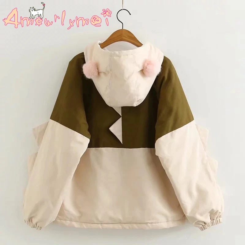 Женская осенне-зимняя куртка с капюшоном из хлопка | одежда