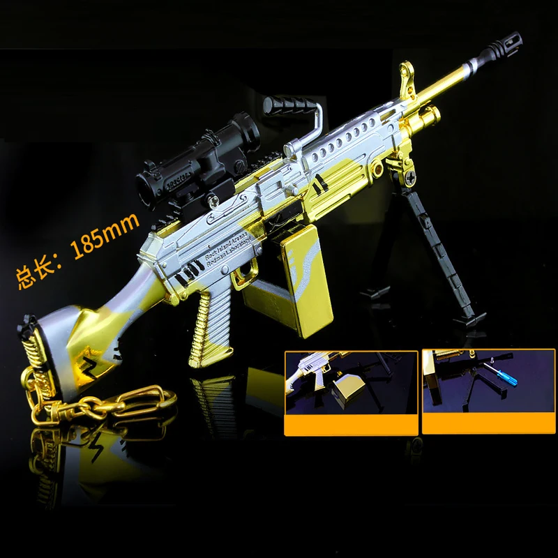 M249 сплав золота мини оружие Модель Игрушечная модель пистолета для украшением в