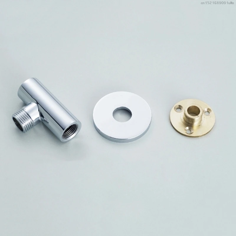 

2018 Chrome Shower Arm Flange Holder Brass Hose Connector Wall Suction Cup Wall Mount
