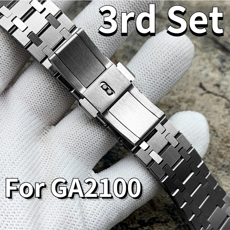 Металлический ремешок GA2100 для часов CasiOak 3-го поколения GA2110 Casio G-Shock из нержавеющей