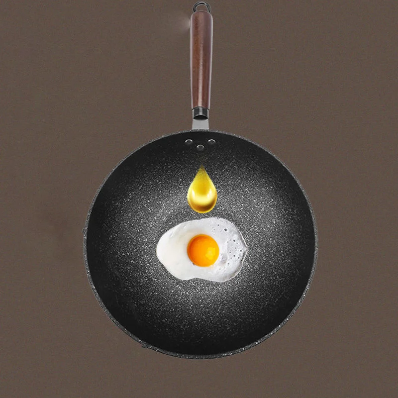 

Maifan Stone Wok Non-stick Cooker Induction Cooker Gas Universal Wok Pan Household Large Wok Nonstick Pan Pots and Pans Pancake