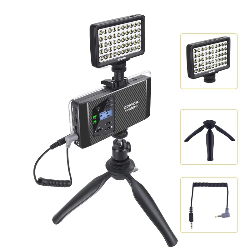 Comica CVM-WS60 Combo Мини-беспроводной микрофон 2 передатчика 1 ресивер для камер