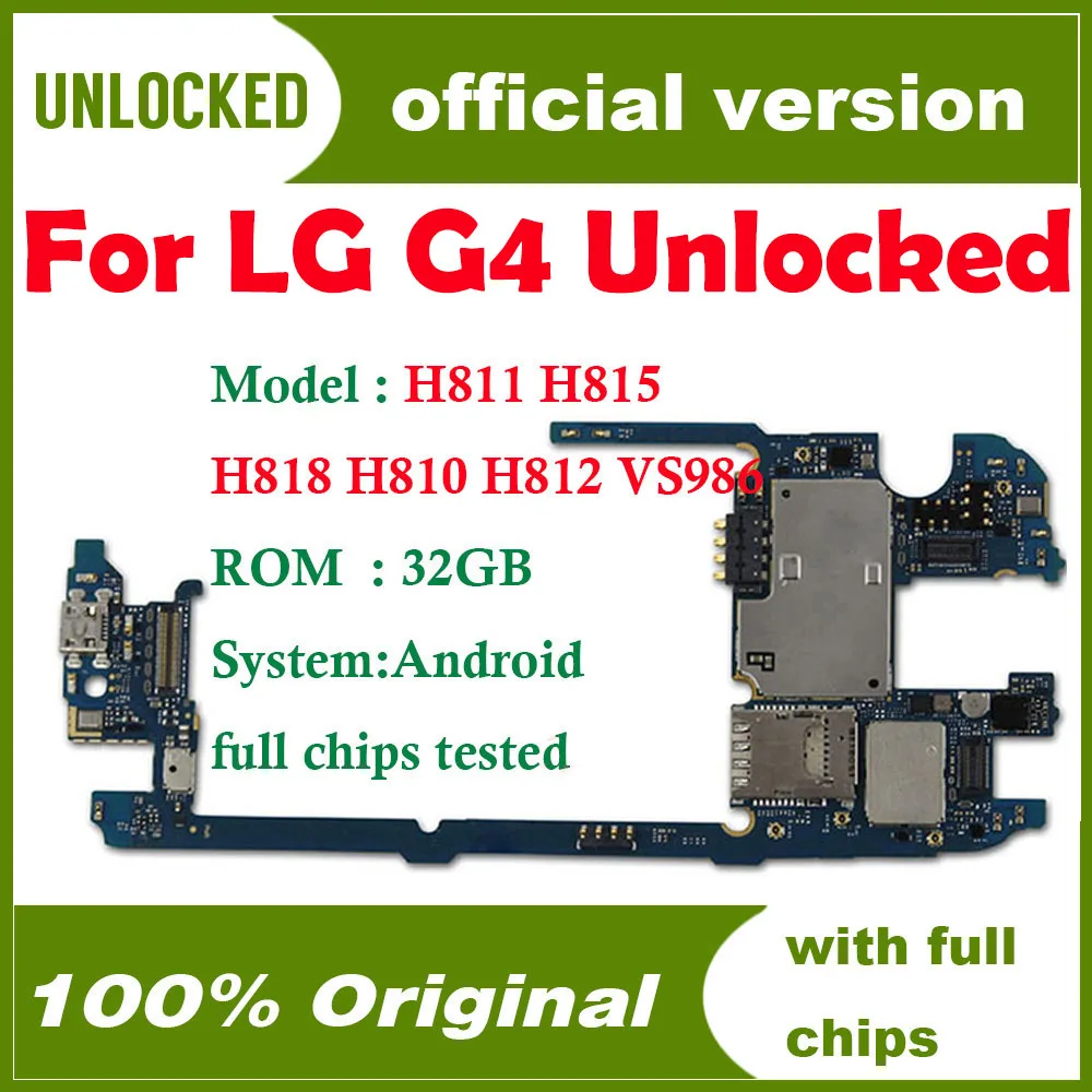 Оригинальная разблокированная материнская плата 32 ГБ для LG G4 H815 с чипами полная