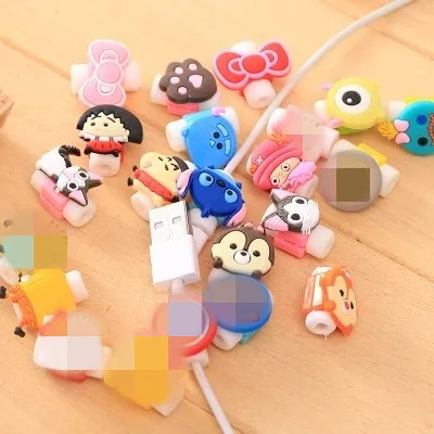 200 шт. мультфильм USB кабель для наушников заставка iPhone 5 6 7 Samsung зарядных кабелей