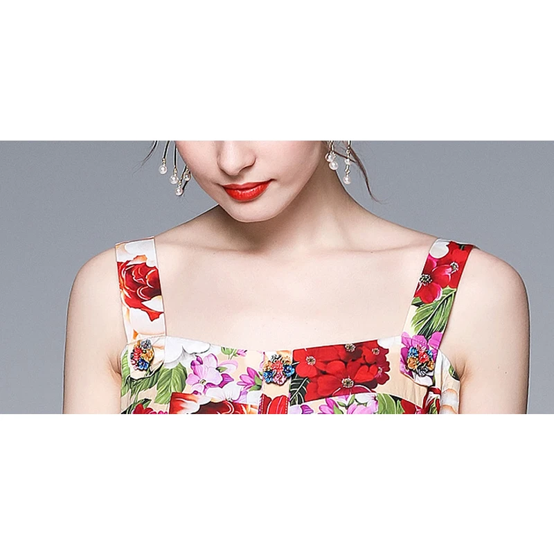

Maxi Dress For Women Sping Autumn Holiday Floral Long Robe Audrey Hepburn Rockabilly Sleeveless Tank Dresses D12101X