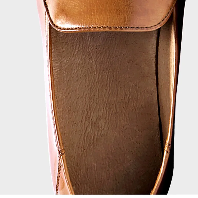 2020 Бесплатная доставка Женские кожаные повседневные Лоферы ручной работы с