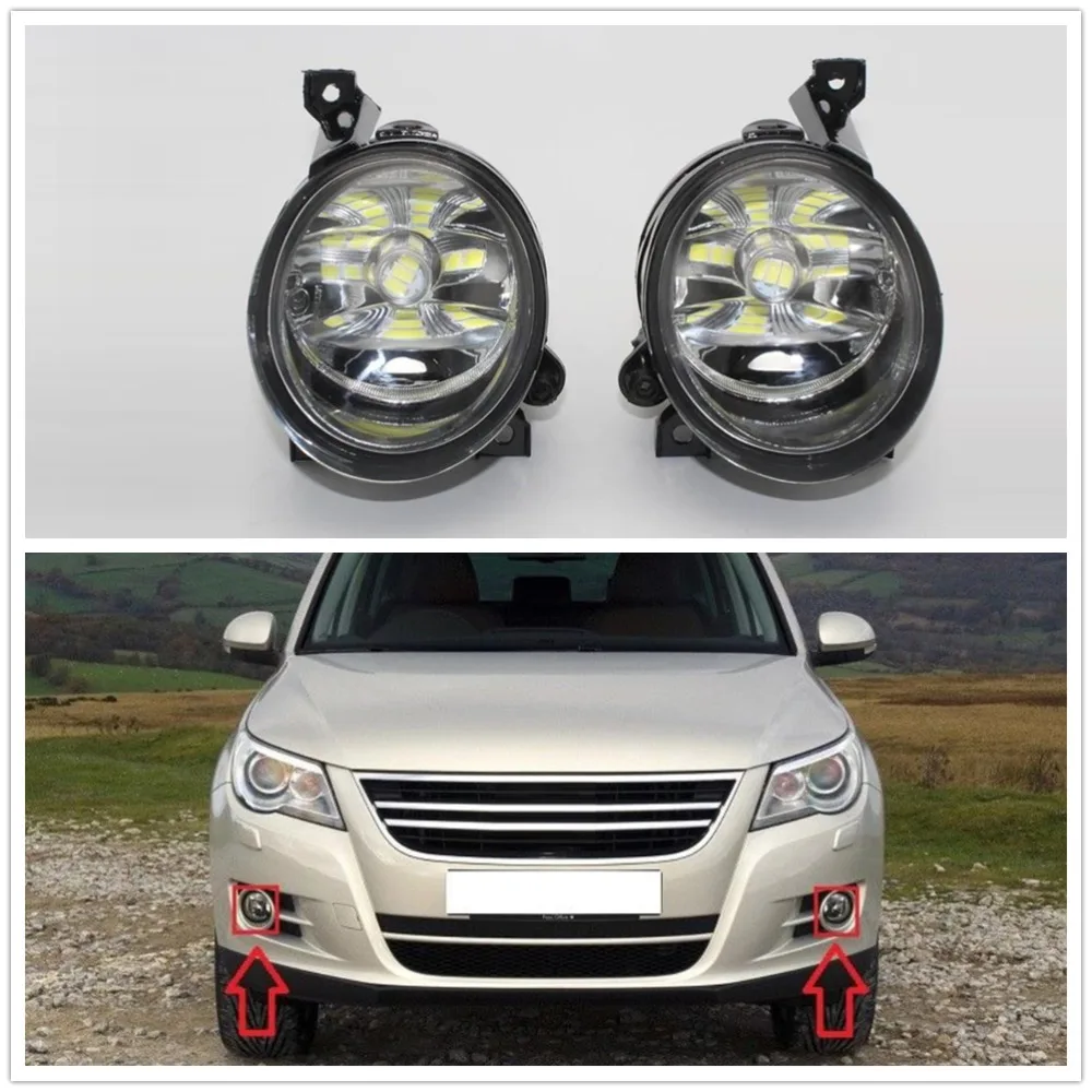 Светодиодный Противотуманные фары Дневные Фары Светильник для VW Tiguan 2007 2008 2009 2010