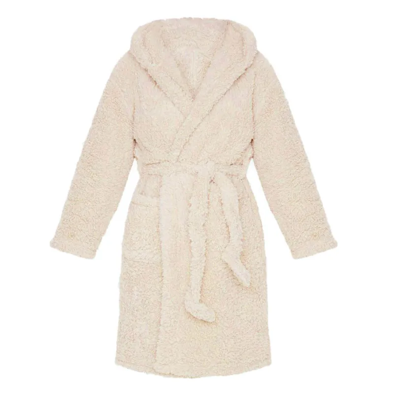 

New Autumn Winter Women Long Sleeve Hooded Night-robe Solid Flannel Night-robe Fashion Loungewear Cute Ear Loungewear Pajama