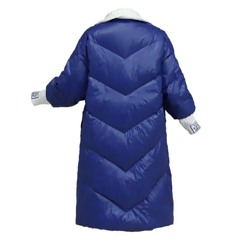 

Winter new style cotton-padded jacket women's mid-length Korean style loose Hong Kong style down quilted tooling cotton-padded