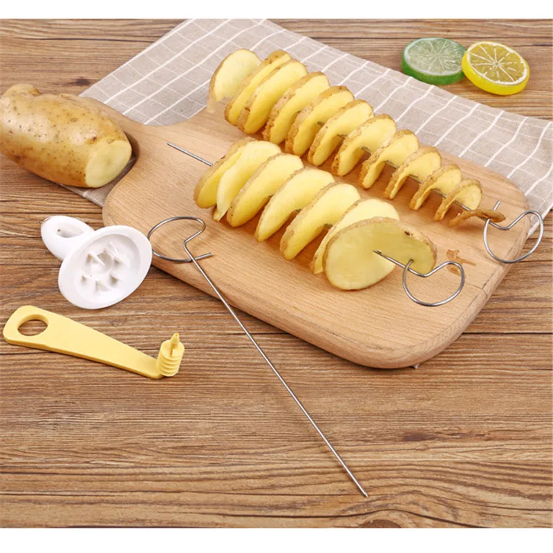 Нержавеющая Сталь Торнадо картофеля спиральная ломтерезка многоразовые