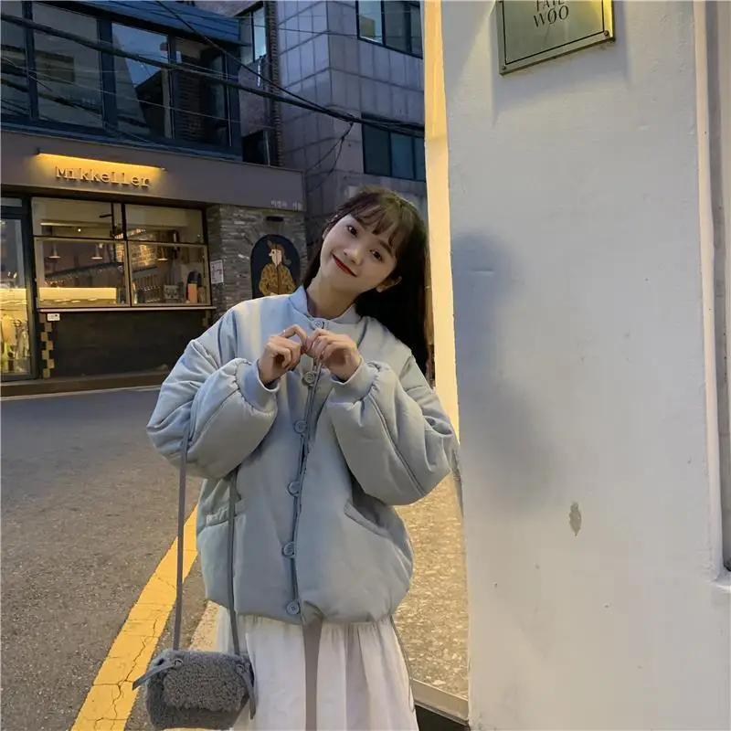 

Korean student loose padded jacket trendy retro padded jacket women winter short bread clothes fashion padded jacket trend