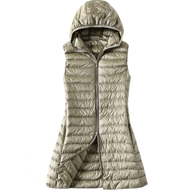 Женский жилет куртка на утином пуху женская с капюшоном весна осень Ультра