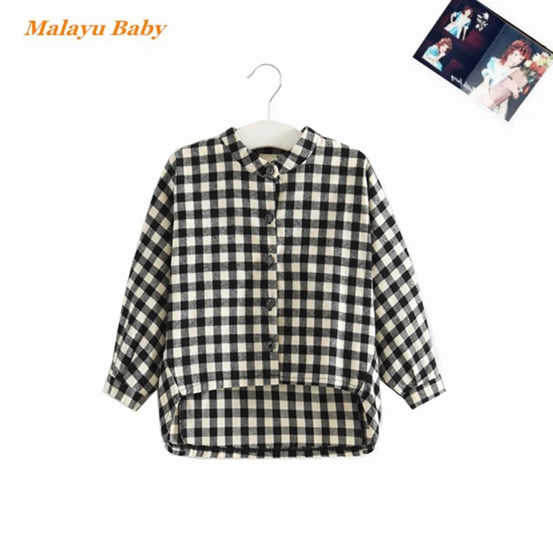 Рубашка для маленьких девочек новинка на весну и осень Детская Хлопковая