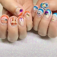 2020 new 3d nail art stickers colorful portrait butterfly cat image nails stickers for nails sticker decorations manicure z351