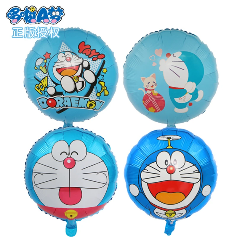 1" Корона часы кошка алюминиевая пленка шар мультфильм Doraemon робот кошка шар День рождения украшение шар