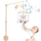 Погремушка-колокольчик деревянная для новорожденных 0-12 месяцев, 1 комплект