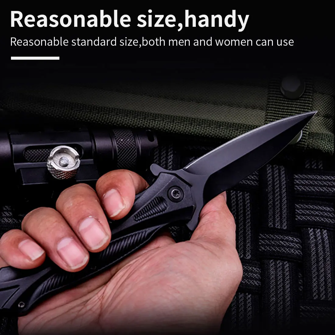 

Black Steel Outdoor Folding Knife Portable Pocket Knife Quickly Opens Sharp Outdoor Rescue Folding EDC Tool Hunting