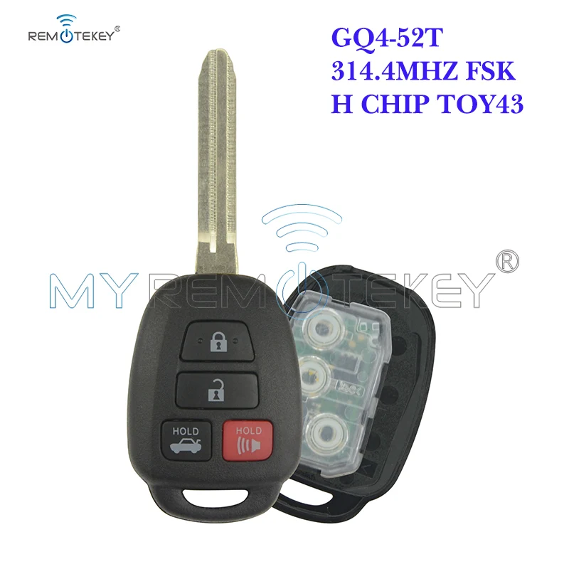 Remtekey 4 кнопки для Toyota Rav4 Highlander Fcc Id :Gq4 -52t 314 .4 МГц с H чип-ключ автомобиля | Автомобили