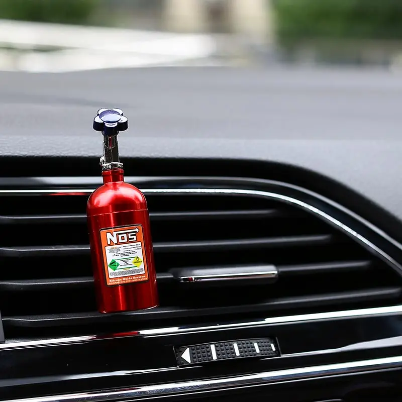 Красный NOS бутылка в форме автомобиля духи освежитель воздуха Авто Автомобильный выход духи автомобильный Кондиционер Вентиляционный зажим твердый(Прямая поставка - Название цвета: Красный