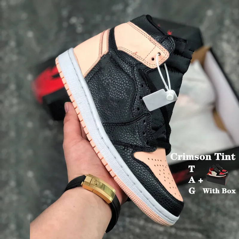 

Crimson Tint 1s Mens Basketball Shoes University Blue Obsidian Black Toe Bred Toe Twist Shadow Shoes 1 Women Sports Sneakers