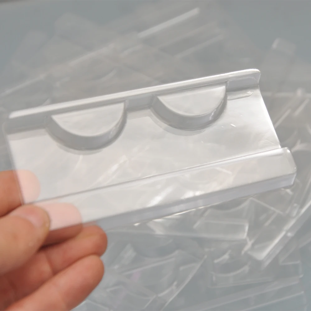 

100/pack Wholesale plastic clear lash tray mink lashes holder eyelash trays for eyelash packaging box package case bulk vendors