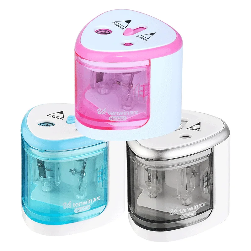 

Electric Auto Pencil Sharpener Double Hole Touch Switch Pen Sharpener For 6-12mm Pencil and Color Pencil School Home Stationery