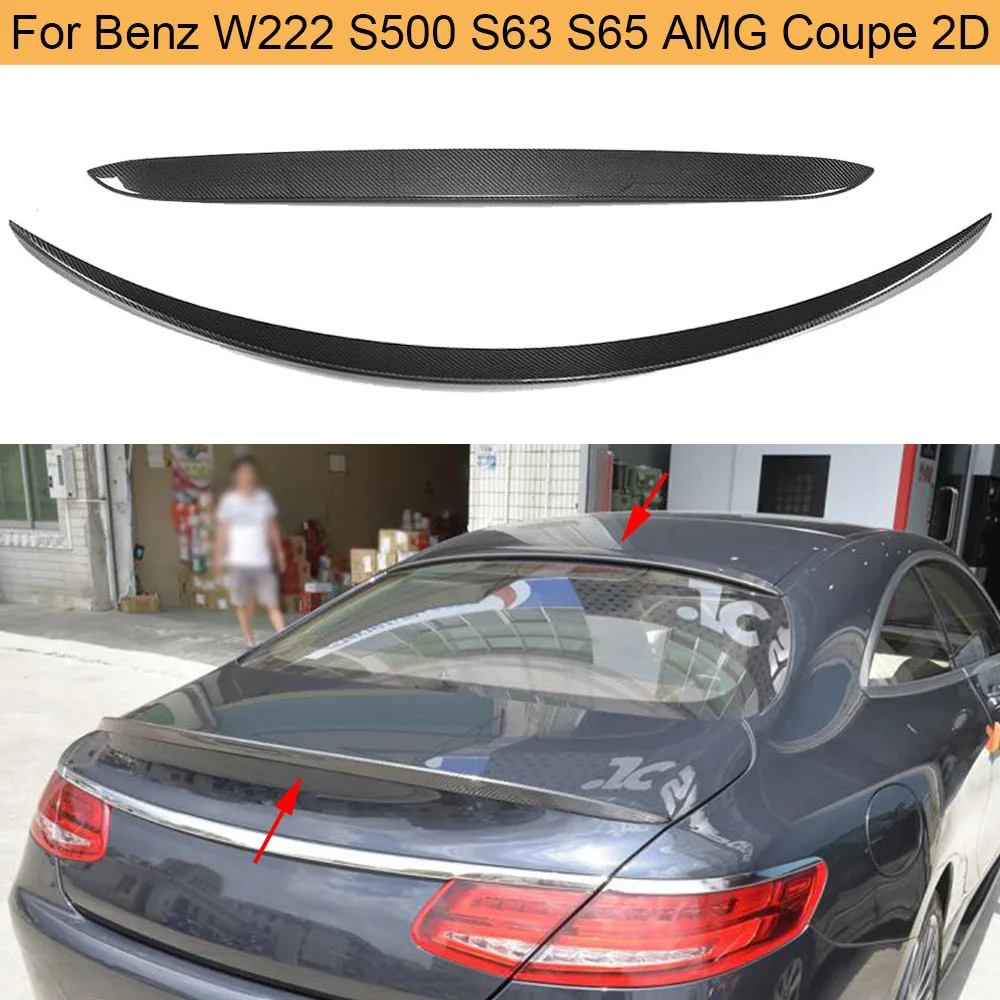Задний спойлер из углеродного волокна для Mercedes Benz W222 S Class S500 S550 S63 S65 AMG Coupe 2D 2014 2018