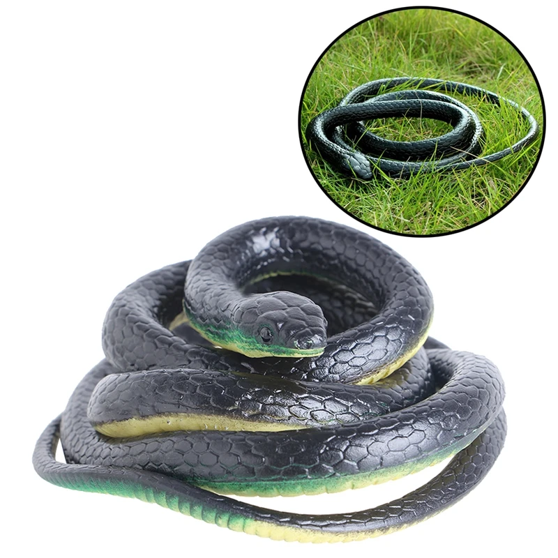 

130cm Realistic Plastic Tricky Toy Fake Snakes Garden Props Joke Prank Halloween L9CD