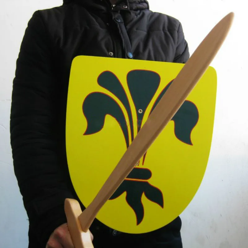 Щит и 60 см меч твердой деревянной палочкой игрушечный нож реквизит для косплея