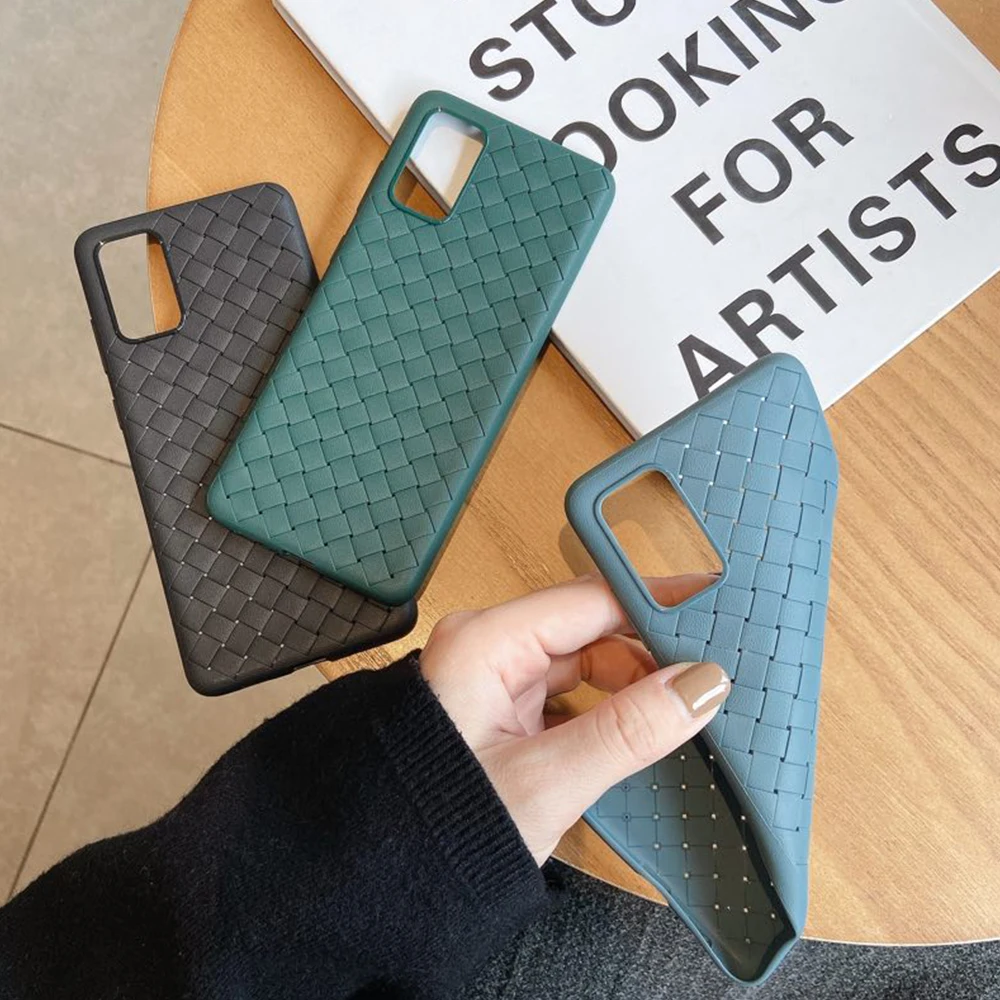 Case For Iphone 11 Pro Max 6 6S 7 8 Plus X Weaving Texture PU Leather Dark green Phone XS MAX XR Cover Capa | Мобильные телефоны и