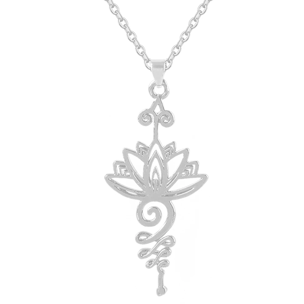 

Art Lotus Flower Pendant Necklace Hippie Necklace Women Unalome Charms Hollow Plating Lotus Flower Necklaces Women Yoga Jewelry
