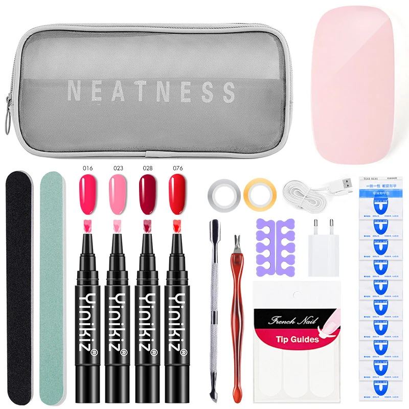

Lazy One Step Gel Nail Pen Mini Nail Lamp Nail Tool Storage Bag Set Nail Suit French Nail Sticker Nail File Sanding Strip TSLM1