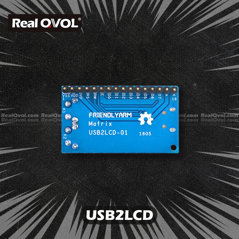 RealQvol FriendlyELEC USB порт 1602 ЖК-модуль для Pi (LCD 2USB) | Компьютеры и офис