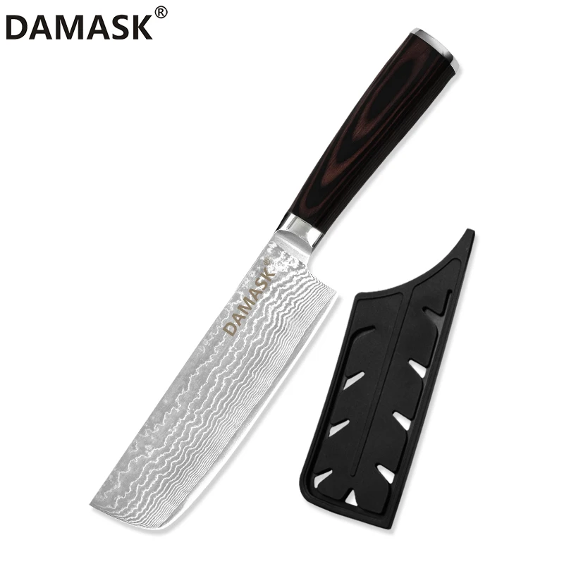 7 inch Chop Knife Дамасский нож 73 слоя VG10 японский дамасский стальной кухонный нож для очистки овощей Santoku нож для нарезки повара инструмент для приготовления пищи - Цвет: 7 inch Chop Knife