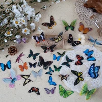 40 pcs pack colorful butterfly dragonfly pvc specimen decorative stickers diy book album decoration