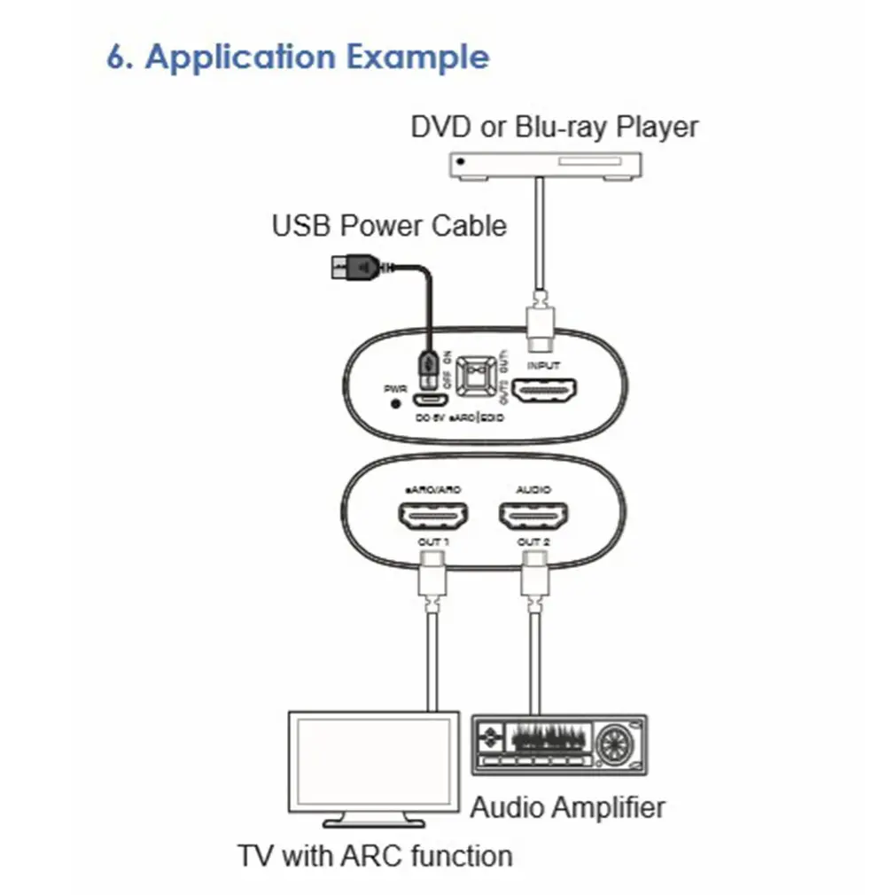 

18Gbps Audio Extractor Arc Earc Splitter Adapter HDMI-compatible To Audio Extractor For Amplifier Soundbar Speaker HDTV